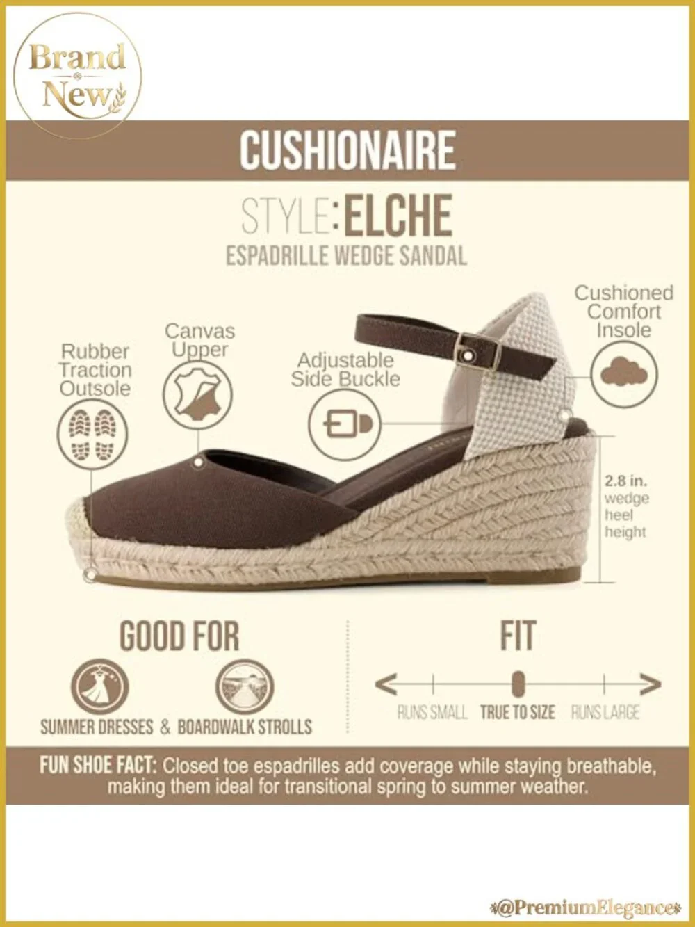 CUSHIONAIRE Elche Closed Toe Wedge Sandals Women Platform Espadrilles Buckle